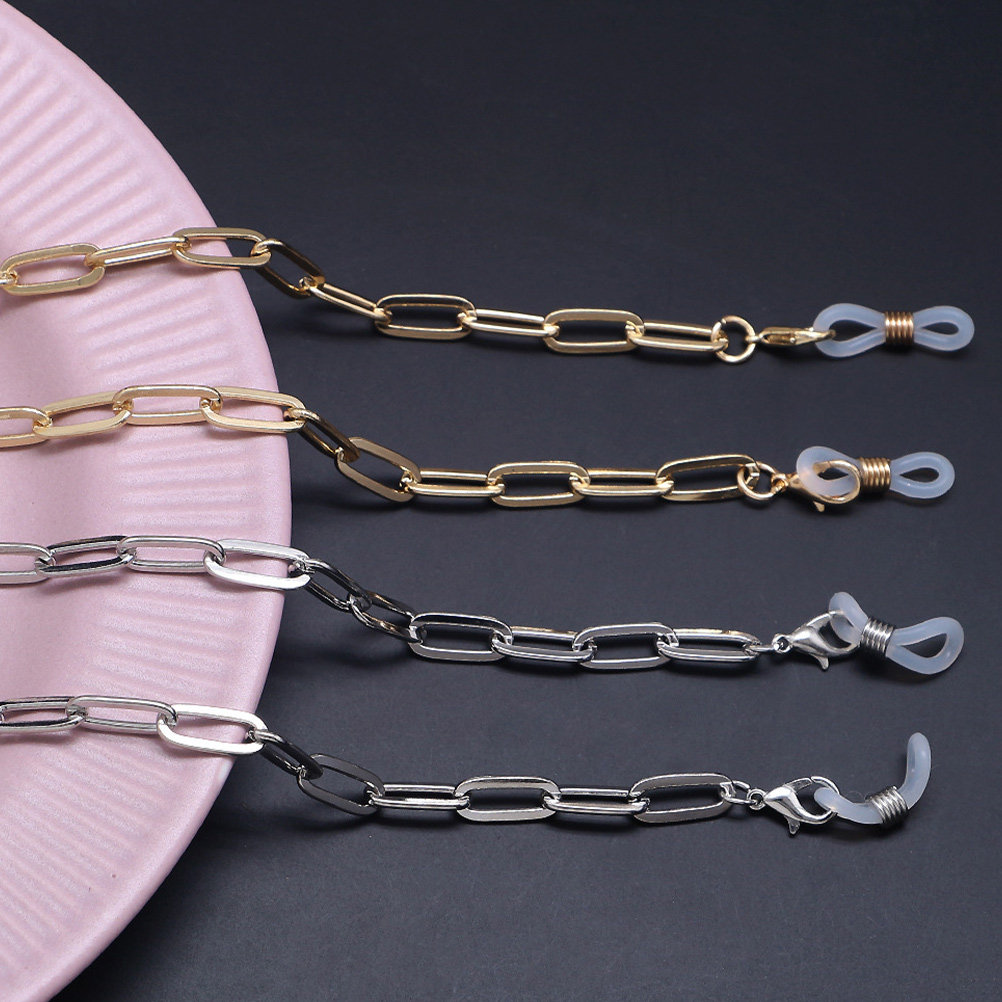 Mask Chain Holder - Gold Metal Paperclip Eyeglasses Chain Mask